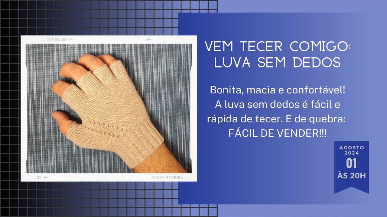 Tricô à máquina | Vem tecer comigo: LUVA SEM DEDOS - Rápida e fácil de tecer!