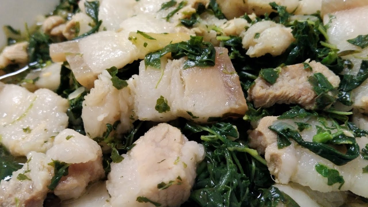 Masak Daging Babi Campur Daun Ubi Simple Style.(Iban Dayak Borneo)
