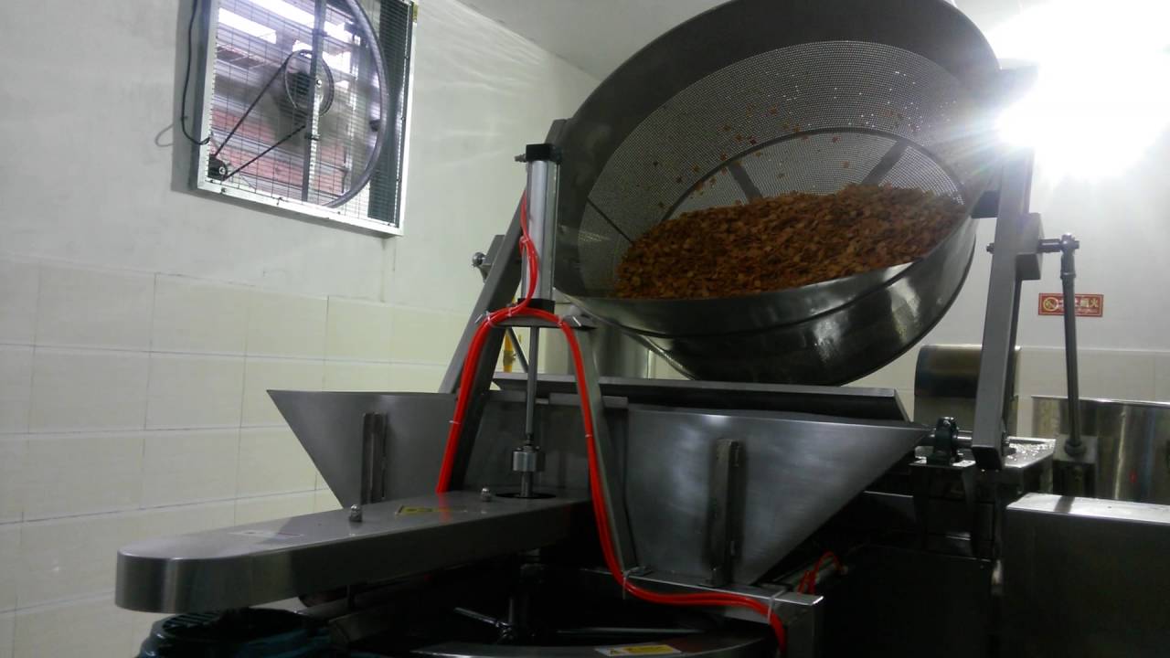 Semi-automatic frying line for snacks