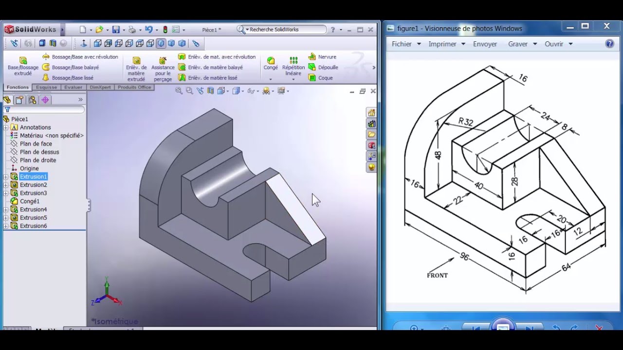 Tutorial SOLIDWORKS 3 pièce mécanique الدراجة المغربية