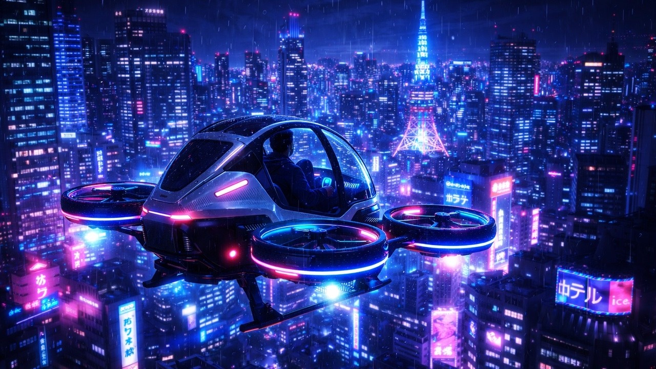 Deep Focus Above the Neon City | Cyberpunk Ambient Study Music