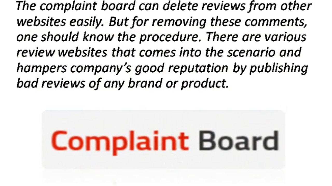 Delete Complaints Board Complaints