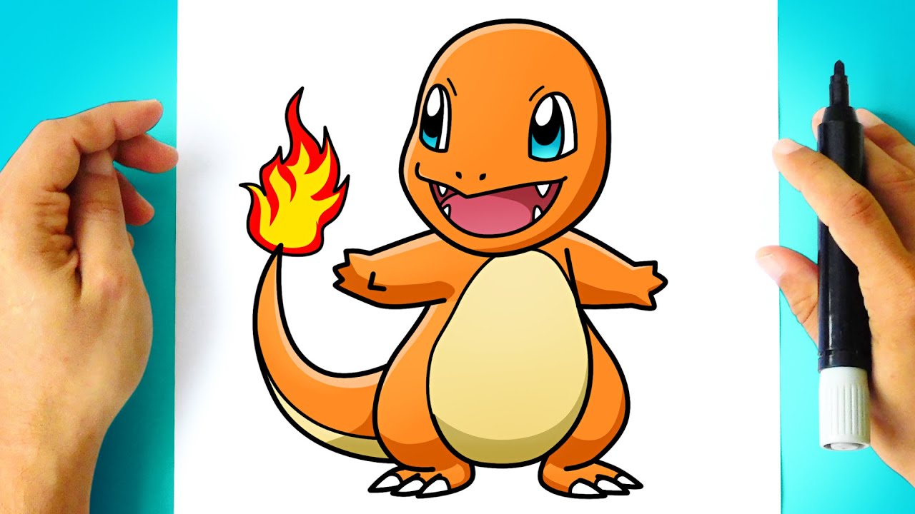 Como DESENHAR o CHARMANDER - Como DIBUJAR a CHARMANDER - Pokemon Drawing Tutorial