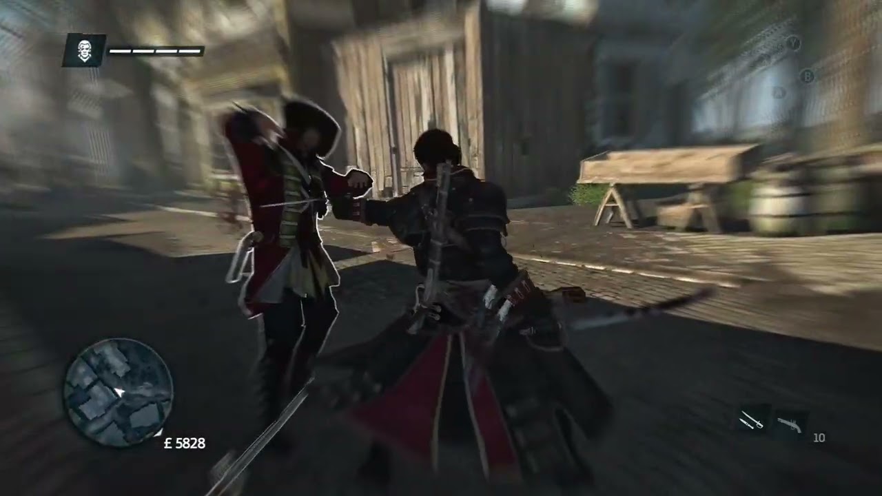 Assassin's Creed Rogue Remastered Templar Outfit With Hanger Sword Combat