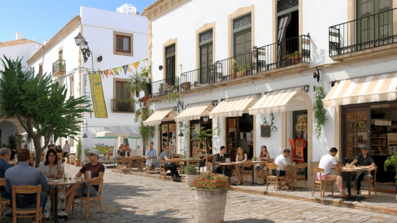 Relaxing Andalucian Street Caf&eacute; | Sunny Spanish Plaza Ambience (90 Minutes)