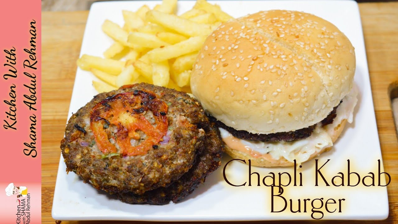 Chapli Kabab Burger 🍔 Recipe | Beef Patty Burger Recipe | Chapli Kabab Recipe | Kitchen With Shama