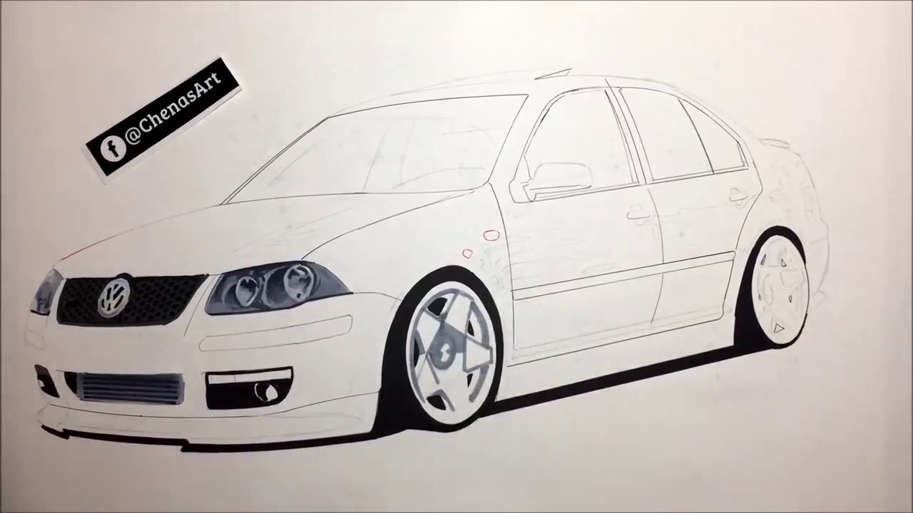 Drawing Time Lapse VW Jetta MK4.5
