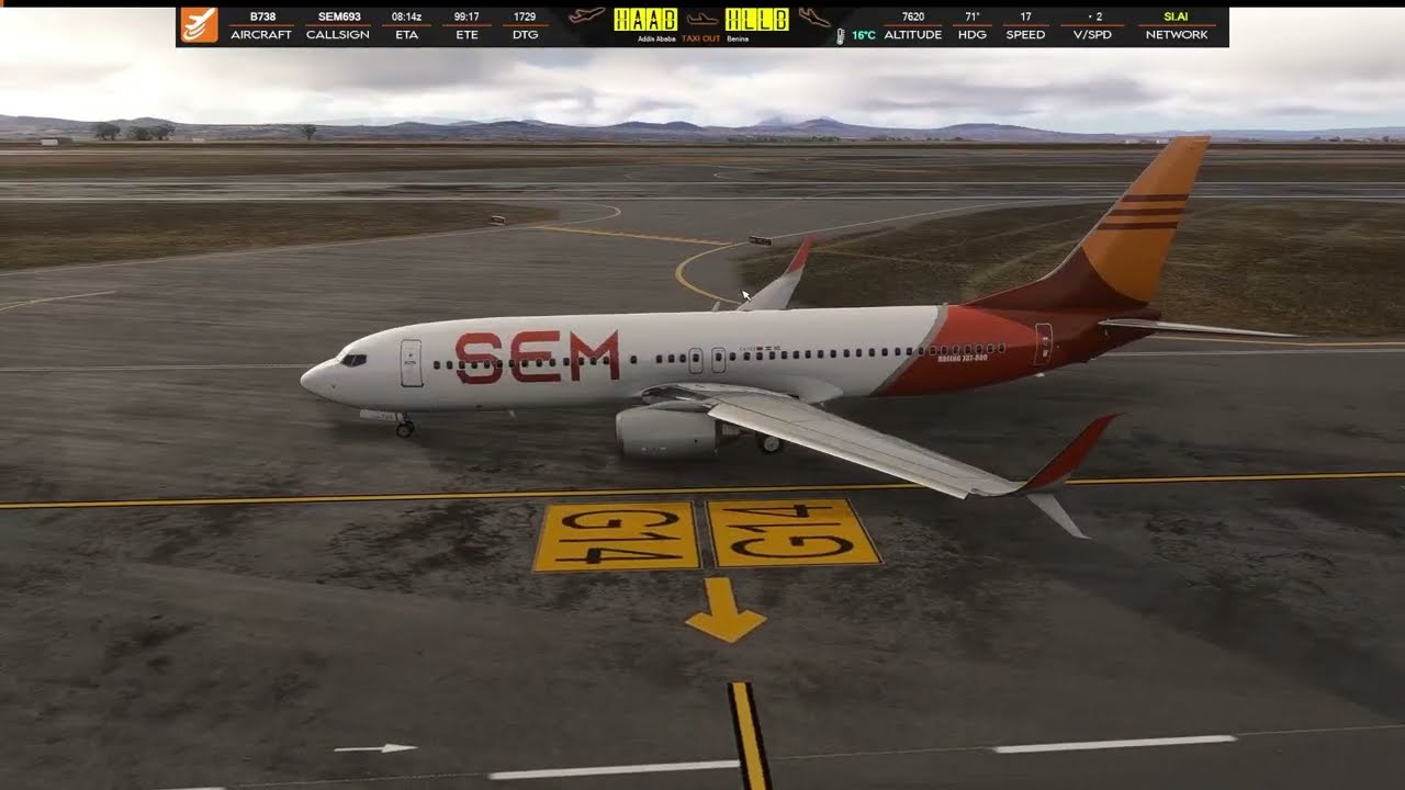 Aloft Virtual Alliance SEM Airlines HAAB to HLLB B738