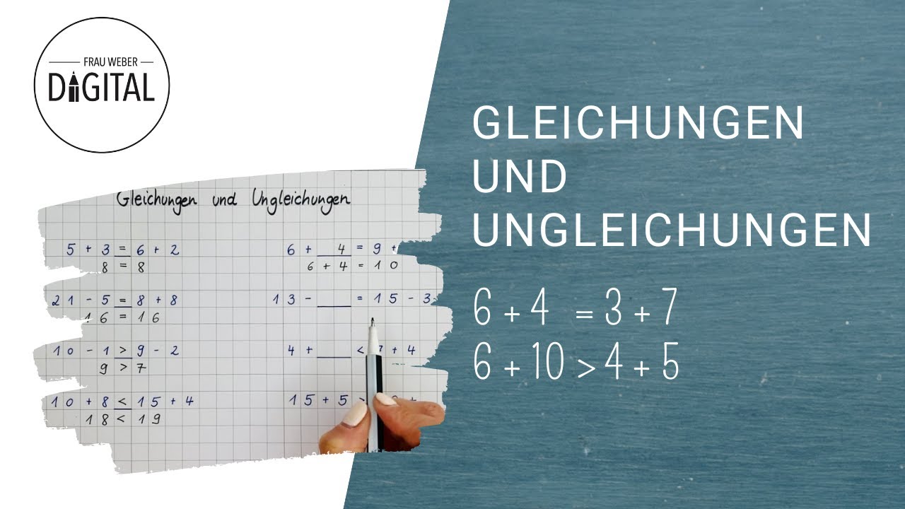 Gleichungen und Ungleichungen - die Grundlagen I ab Klasse 1