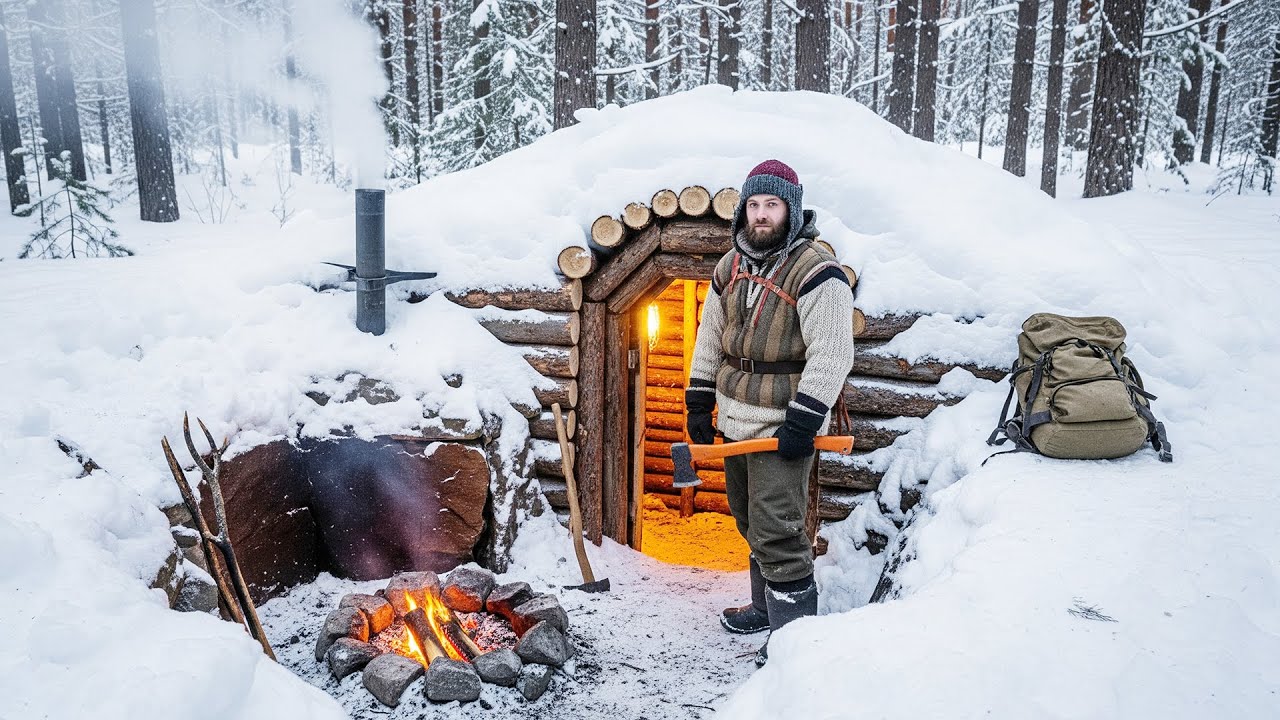 Living Alone Underground in Winter ❄️🔥  Bushcraft Survival