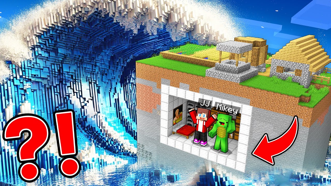 Mikey and JJ Chunk Bunker vs LARGEST TSUNAMI in Minecraft! (Maizen)