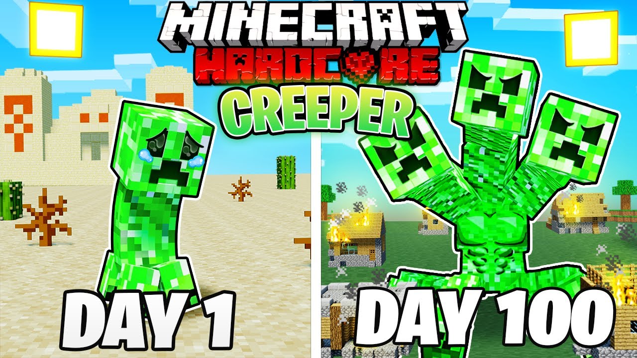 Я выжил 100 ДНЕЙ, будучи КРИПЕРОМ в ХАРДКОРНОМ Minecraft!