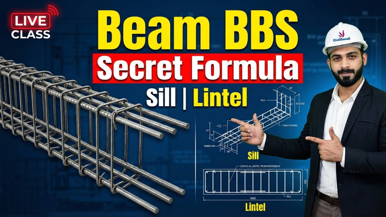How to Calculate Bar Bending Schedule for Beam, Sill and Lintel | BBS Tutorial for Civil Engineers