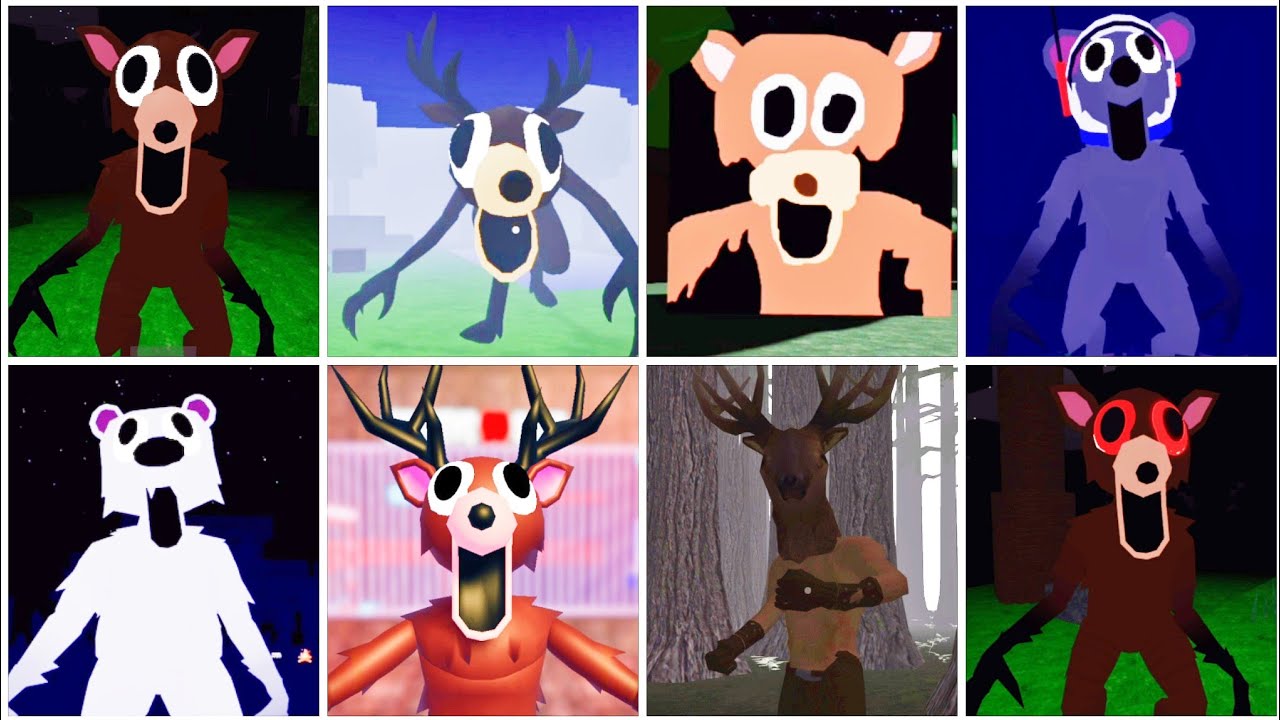 99 Nights In The Forest All Versions Jumpscares - Roblox Vs Mobile Vs Obby Vs Roleplay Vs Polar