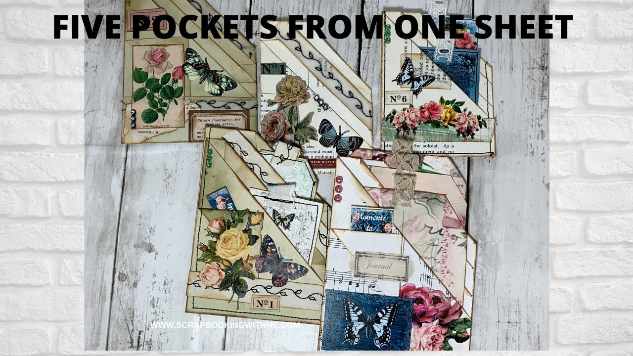FIVE POCKETS FROM ONE SHEET OF PAPER ~ JOURNAL INSERTS