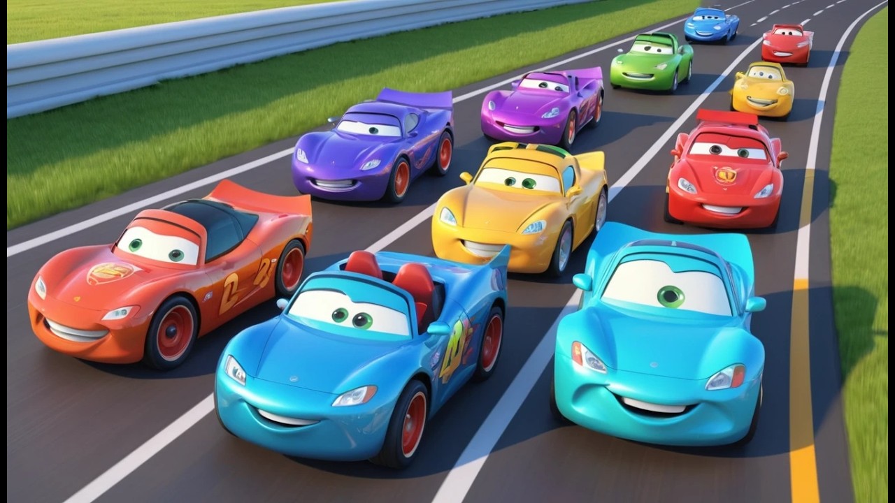 Seven Little Toy Cars Zoom Zoom Zoom | Fast Car Song & Kids Nursery Rhymes