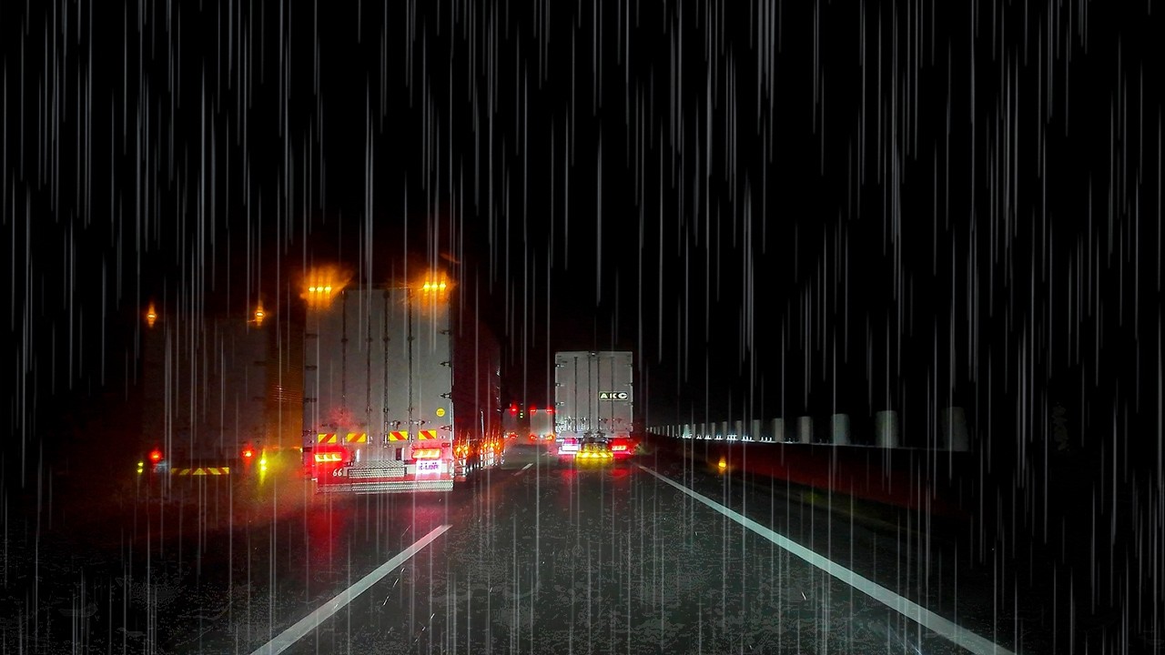 ☔️Heavy Rain Midnight Highway Drive💤 Drift into Deep Sleep😴 (Real Footage, Not AI)