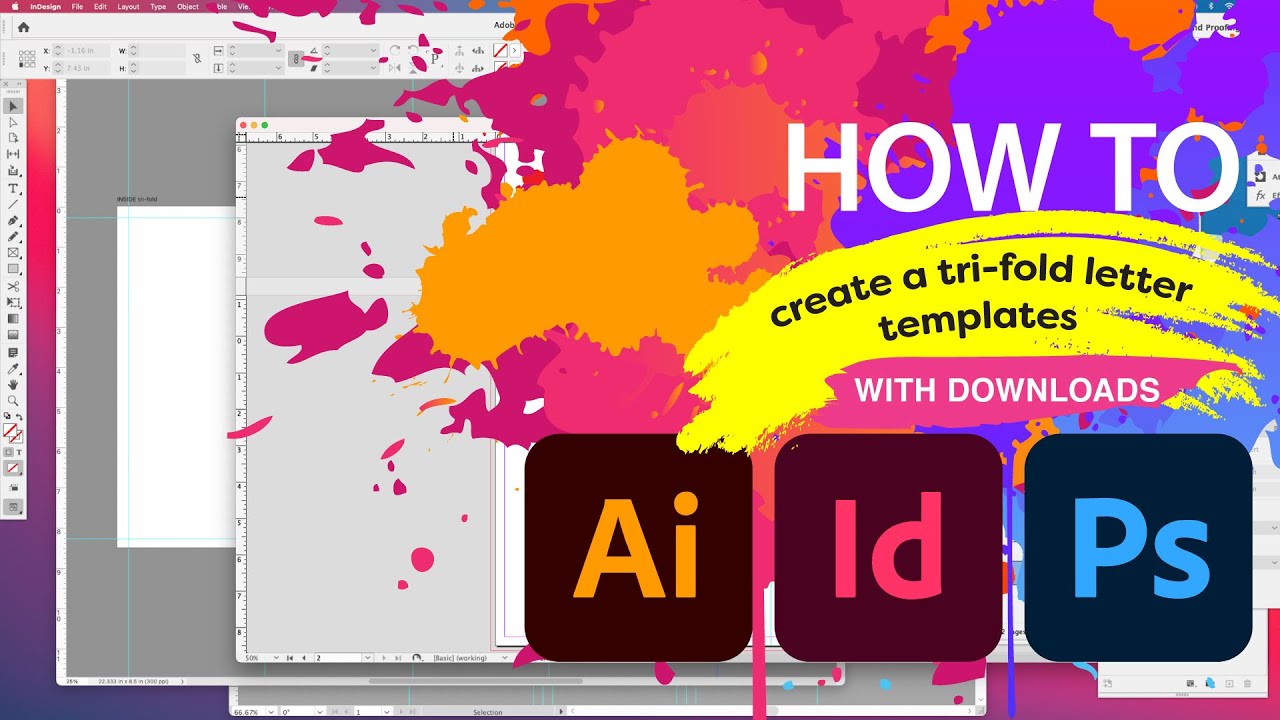 How to create a tri-fold brochure template / Adobe® Illustrator® InDesign® Photoshop® FREE TEMPLATES