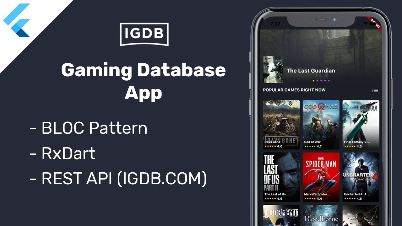 Flutter Gaming Database App - BLoC, RxDart, JSON API (Part 1)