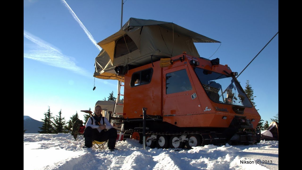 Winter Wonderland Snowcat Camper Oregon Cascades