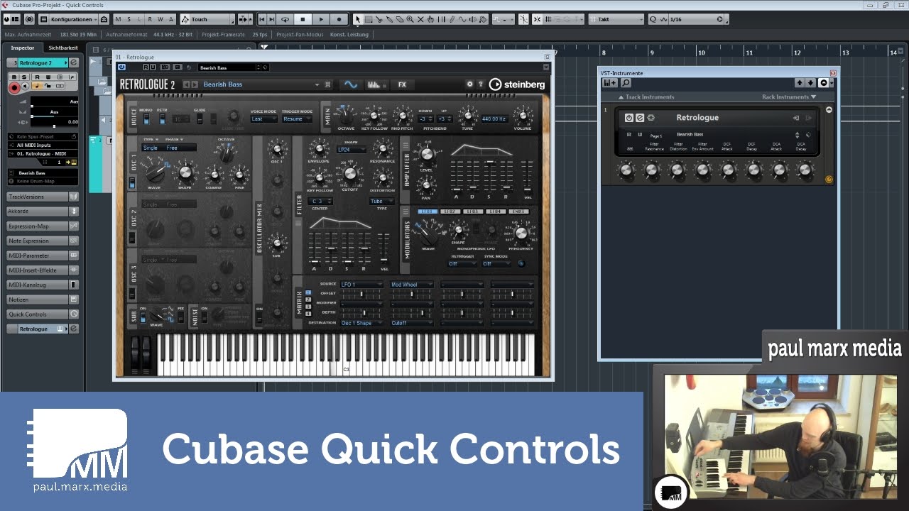 Quick Controls in Cubase
