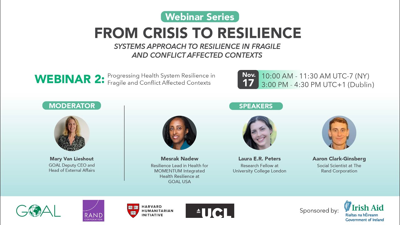 Progressing Health System Resilience in Fragile and Conflict Affected Contexts