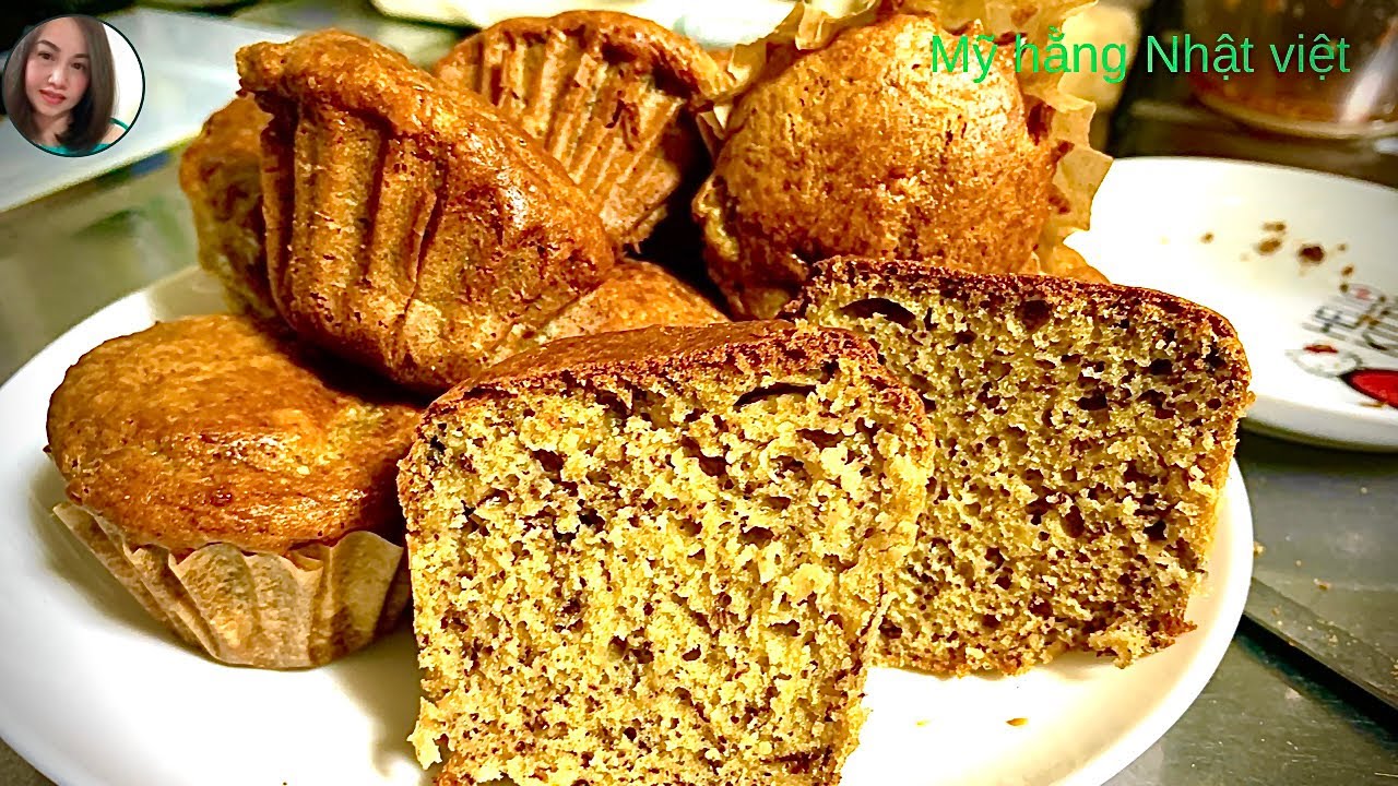 Bông Lan / Muffin Chuối Chỉ 5 Phút Trộn Bột / Bánh Cực Kỳ Ngon