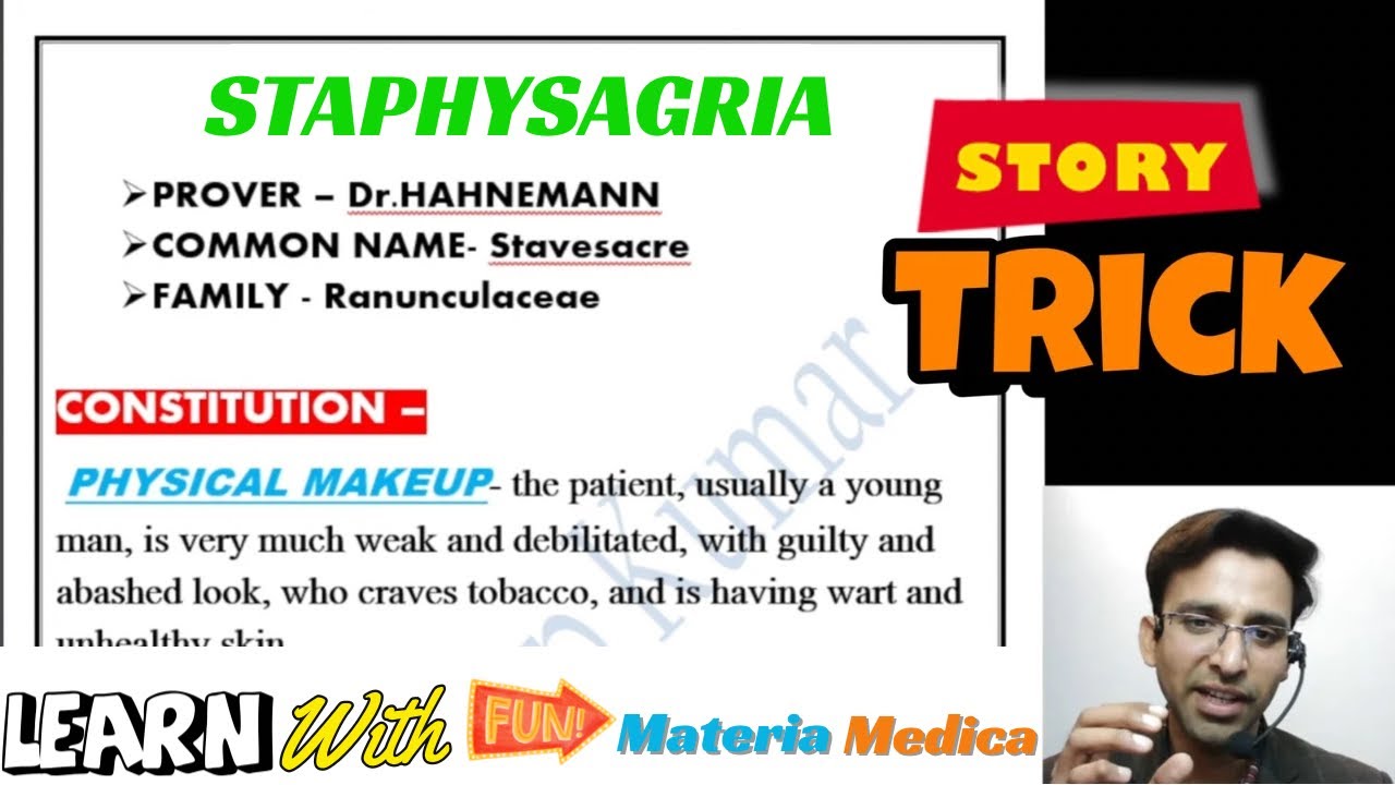 STAPHYSAGRIA STORY TRICK / Materia medica tricks / LEARN WITH FUN