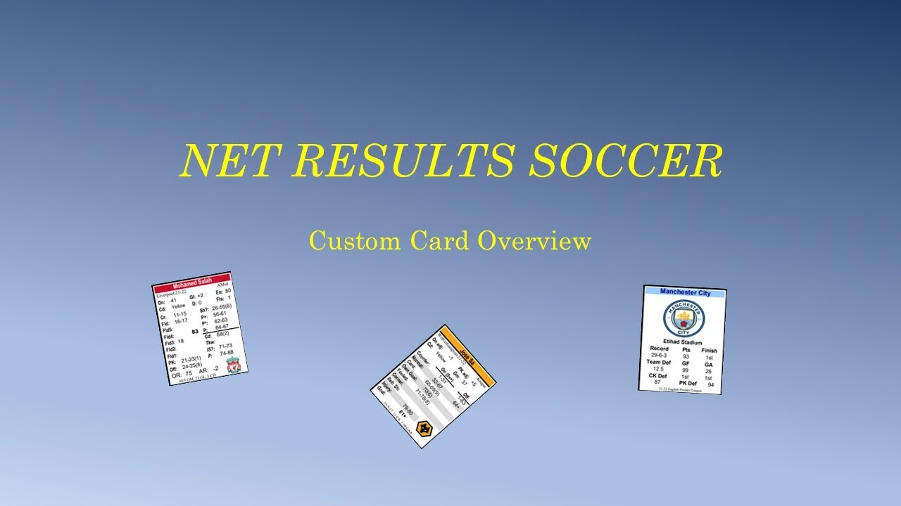 Net Results Soccer, Custom Card Overview
