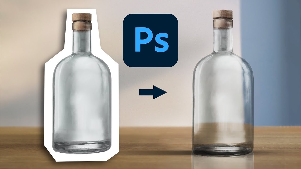 Recortar Botella sin perder Transparencias en Photoshop