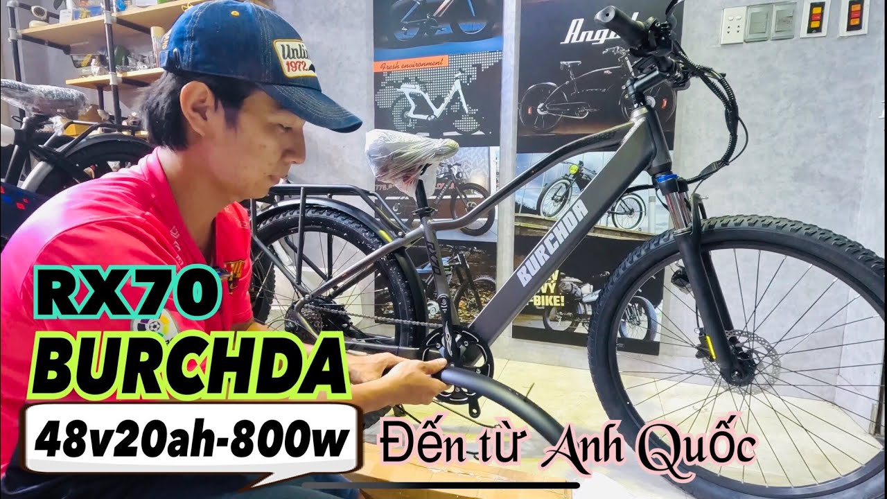 Khui Thùng Xe Đạp Trợ Lực Điện BURCHDA RX70 Anh Quốc Pin Khủng 48v20ah, Động cơ Khủng 800w Mạnh Mẽ