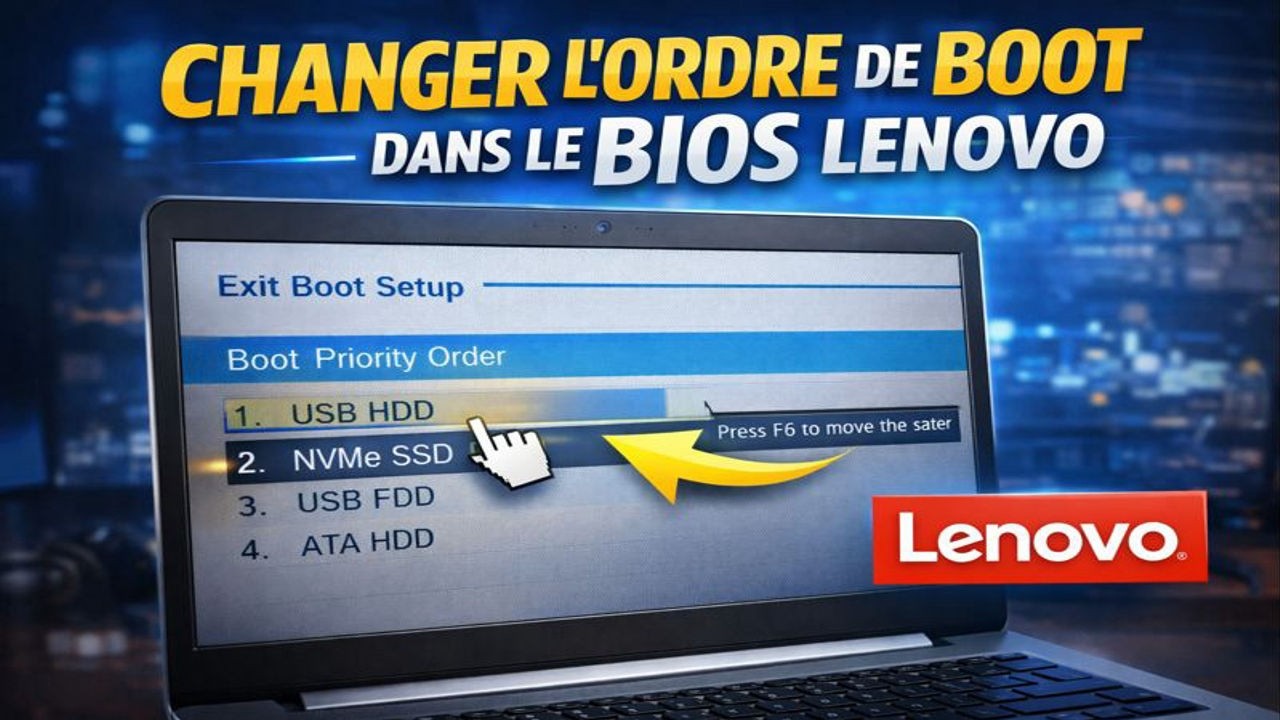 Comment changer l’ordre de boot dans le BIOS LENOVO (Clé USB / SSD) 💻