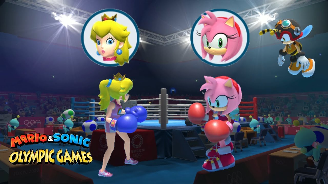 (Peach VS Amy) & (Amy VS Peach) Boxing Very Hard Mario & Sonic Olympic Games Tokyo 2020 Switch