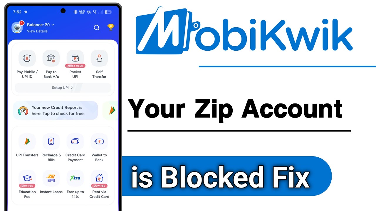 MobiKwik Your Zip Account Is Blocked Problem Solve