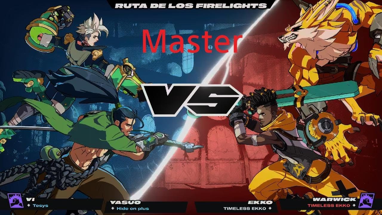 2XKO ~ Master ~ Ekko/Warwick Vs Yasuo/Vi