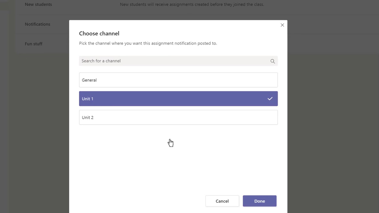 Assignment Settings in Microsoft Teams