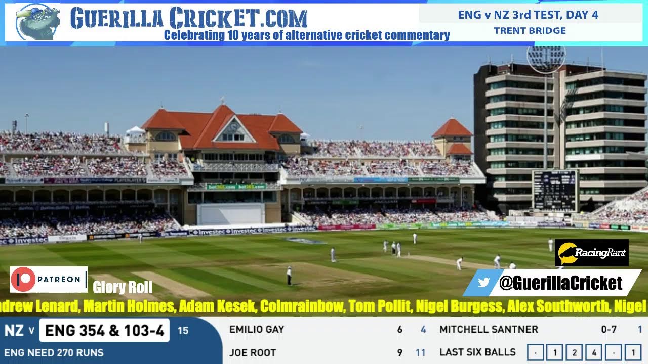LIVE: England vs New Zealand 3rd Test Day 4  | Alternative Cricket Commentary | Trent Bridge