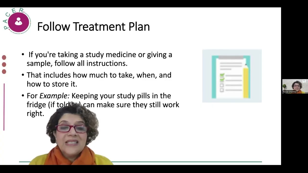Responsibilities of a participant in a Clinical Trial