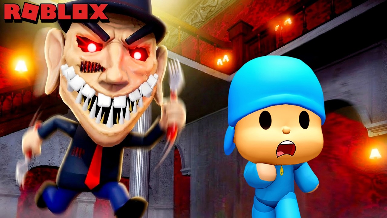 POCOYO TRAPPED IN SIR SCARY’S MANSION!  (Roblox Scary Obby)