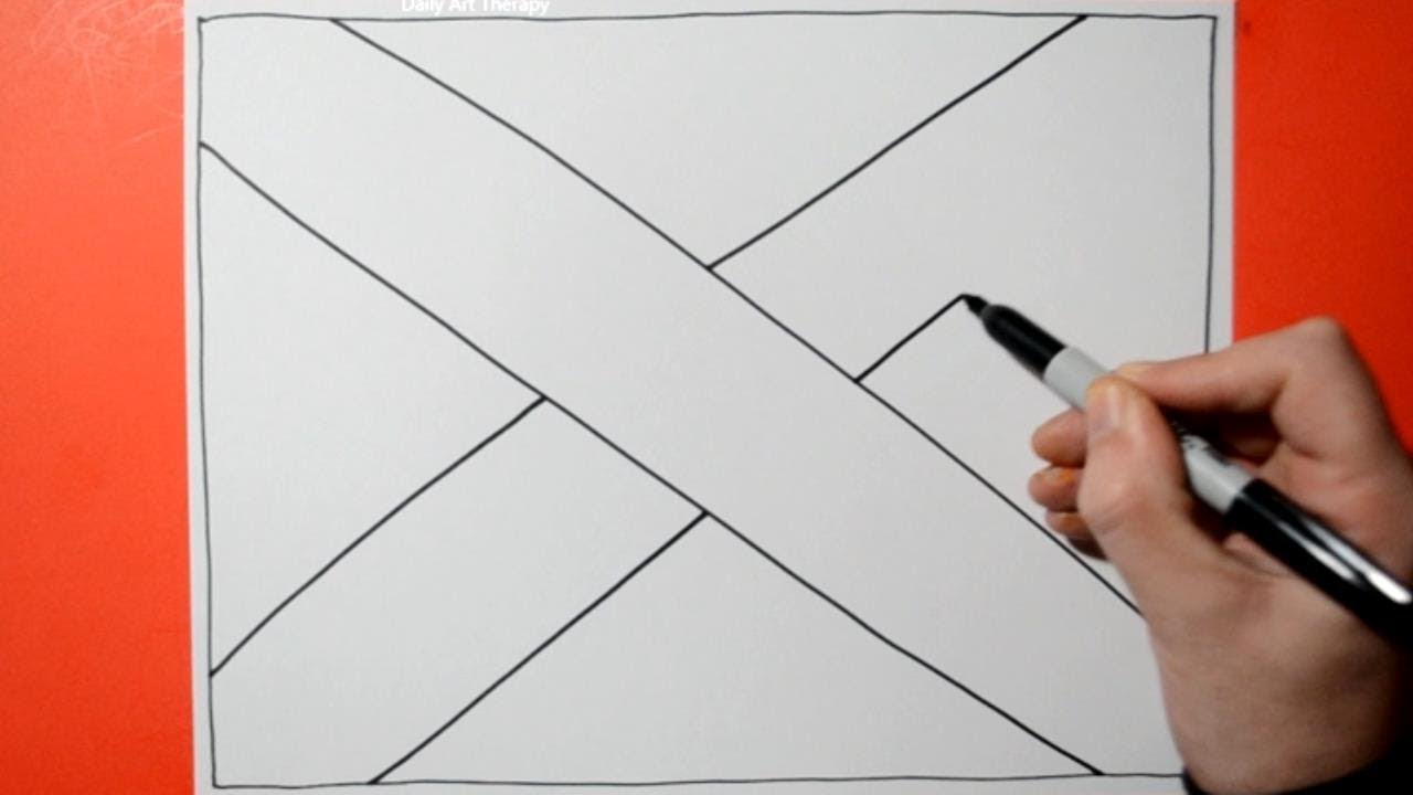 Daily Line Illusion #78 / 3D Abstract Cross Pattern / Spiral Drawing / Satisfying / Art Therapy