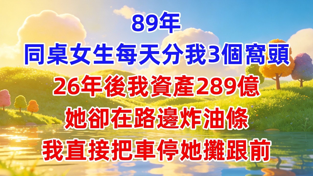 89年，同桌女生每天分我3個窩頭，26年後我資產289億，她卻在路邊炸油條，我直接把車停她攤跟前！
