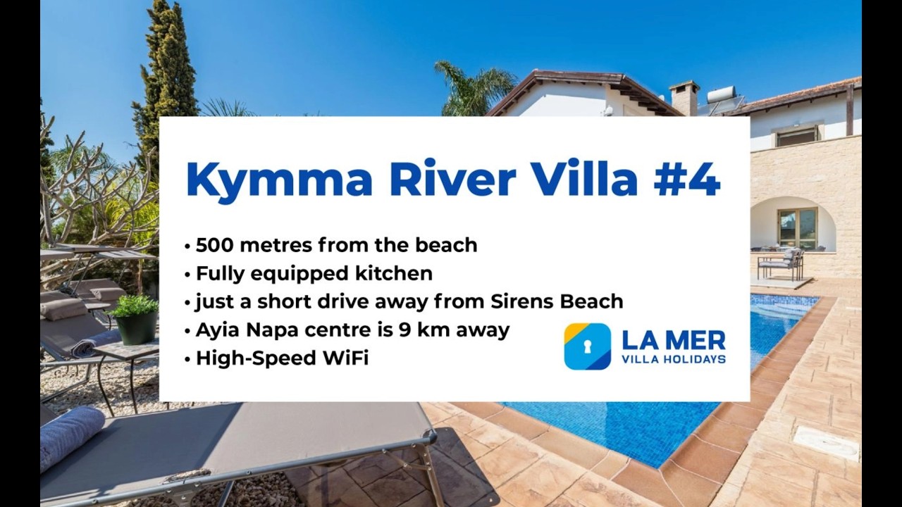 Kymma River Villa 4 | 3 Bedroom Holiday Villa in Ayia Napa Cyprus with Private Pool