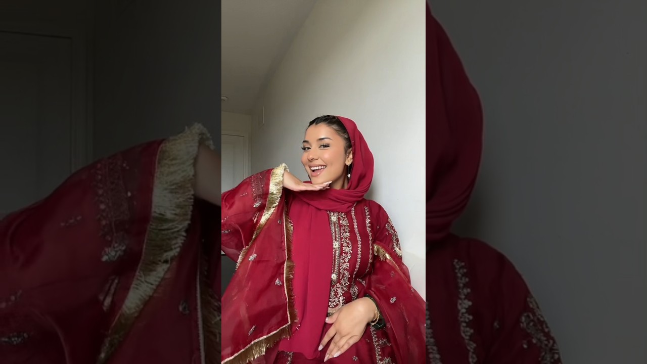 Dawat Ready❤️ (red outfit) #pakistani #hijabi #desi #dawat #makeuptutorial #makeup #trending #fyp