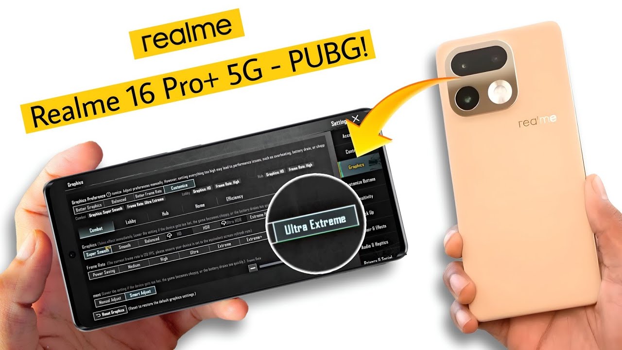 Realme 16 Pro Plus 5G Pubg Test, Realme 16 Pro Plus 5G Bgmi Test⚡SD 7 Gen 4 + 7000mAh🔋