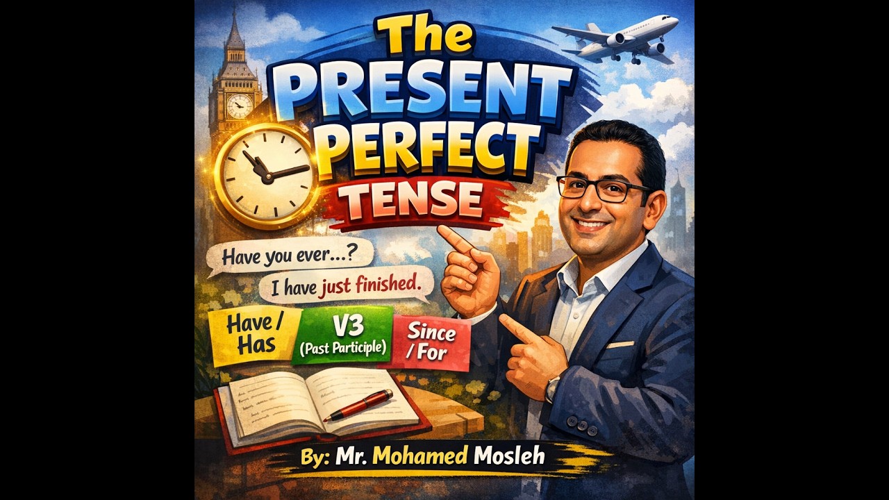 الترم الثاني-الصف السادس الإبتدائي-شرح درس The Present Perfect Tense زمن المضارع التام
