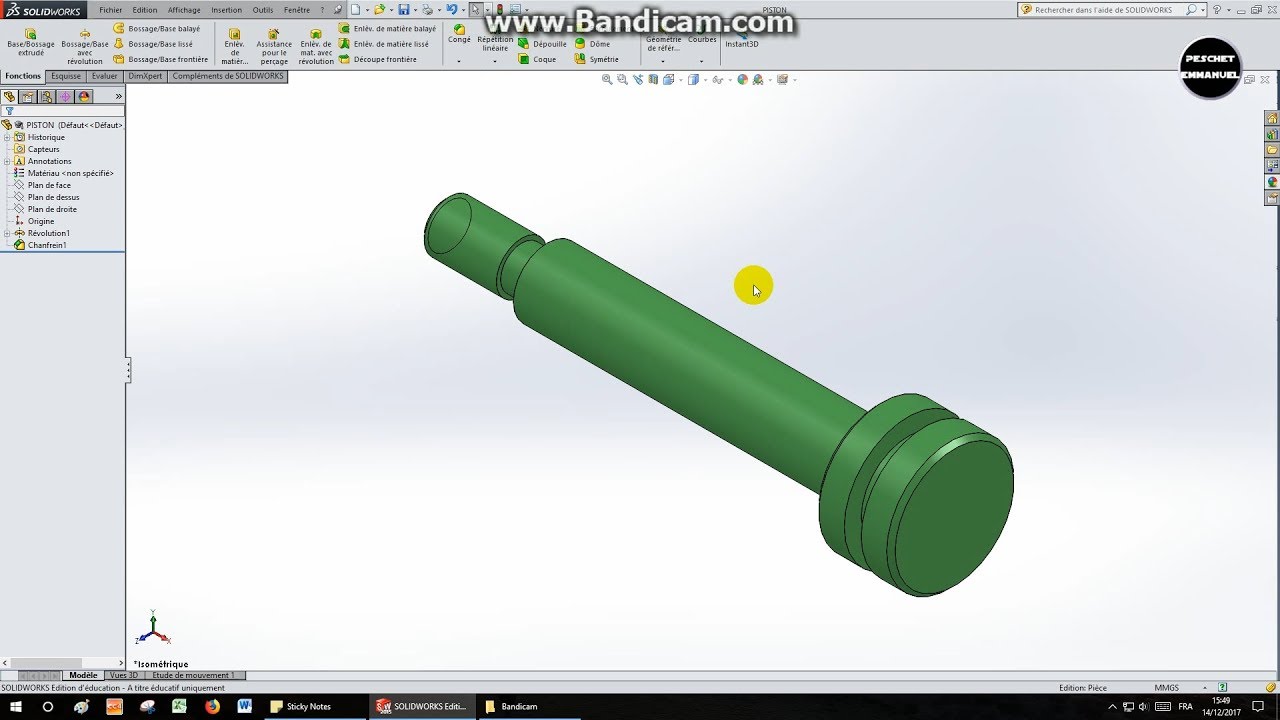 SW5-VERIN SIMPLE EFFET-TP5-PISTON (MODELISATION VOLUMIQUE)