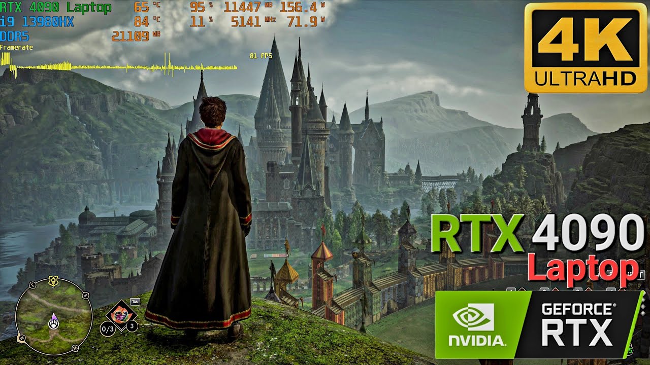 Hogwarts Legacy - RTX 4090 Laptop 4K RAY TRACING MAX SETTINGS (ASUS ROG STRIX SCAR 18)