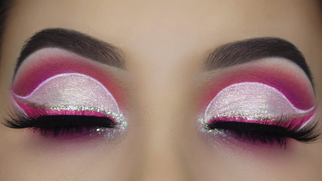CRYSTAL PINK CUT CREASE + BOLD LIPS VAMPY MAKEUP LOOK