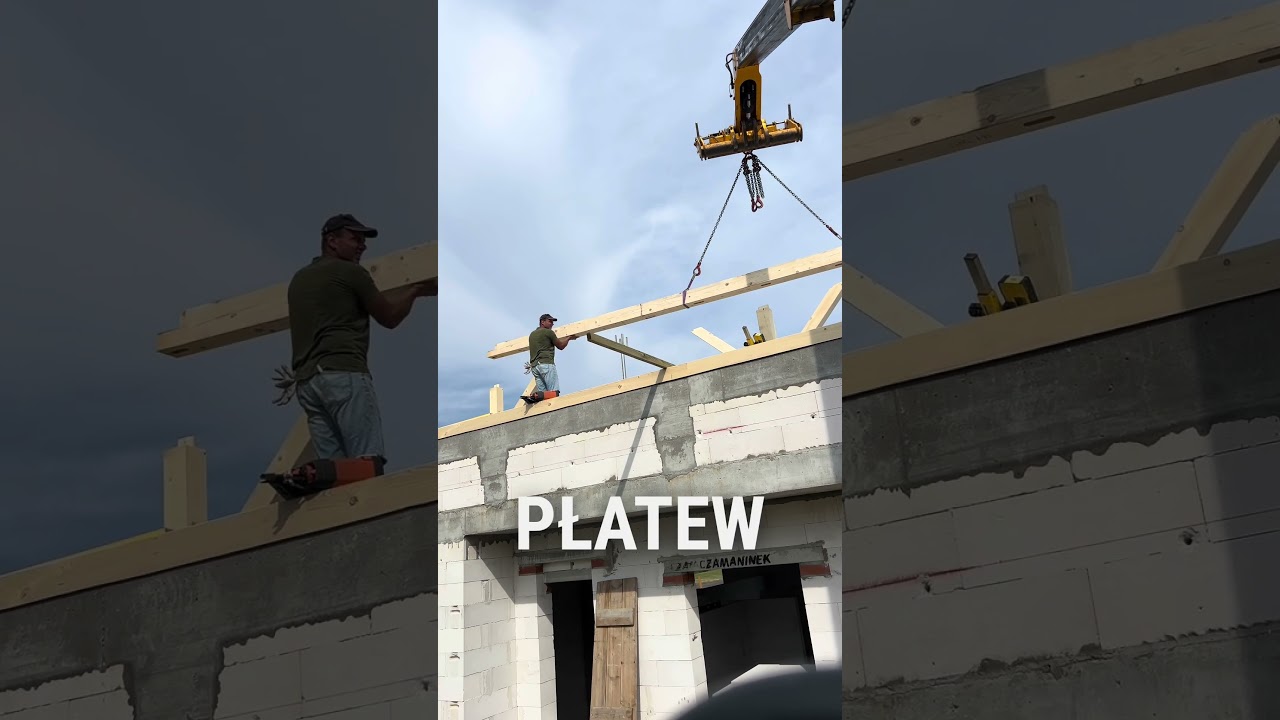 🔨 Składanie więźby dachowej krok po kroku! #cieśla #dach #budowa #budowadomu
