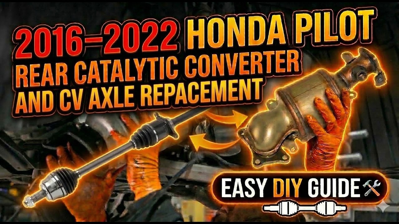 2016–2022 Honda Pilot Rear Catalytic Converter  & Passenger CV Axle Replacement  Easy DIY Guide